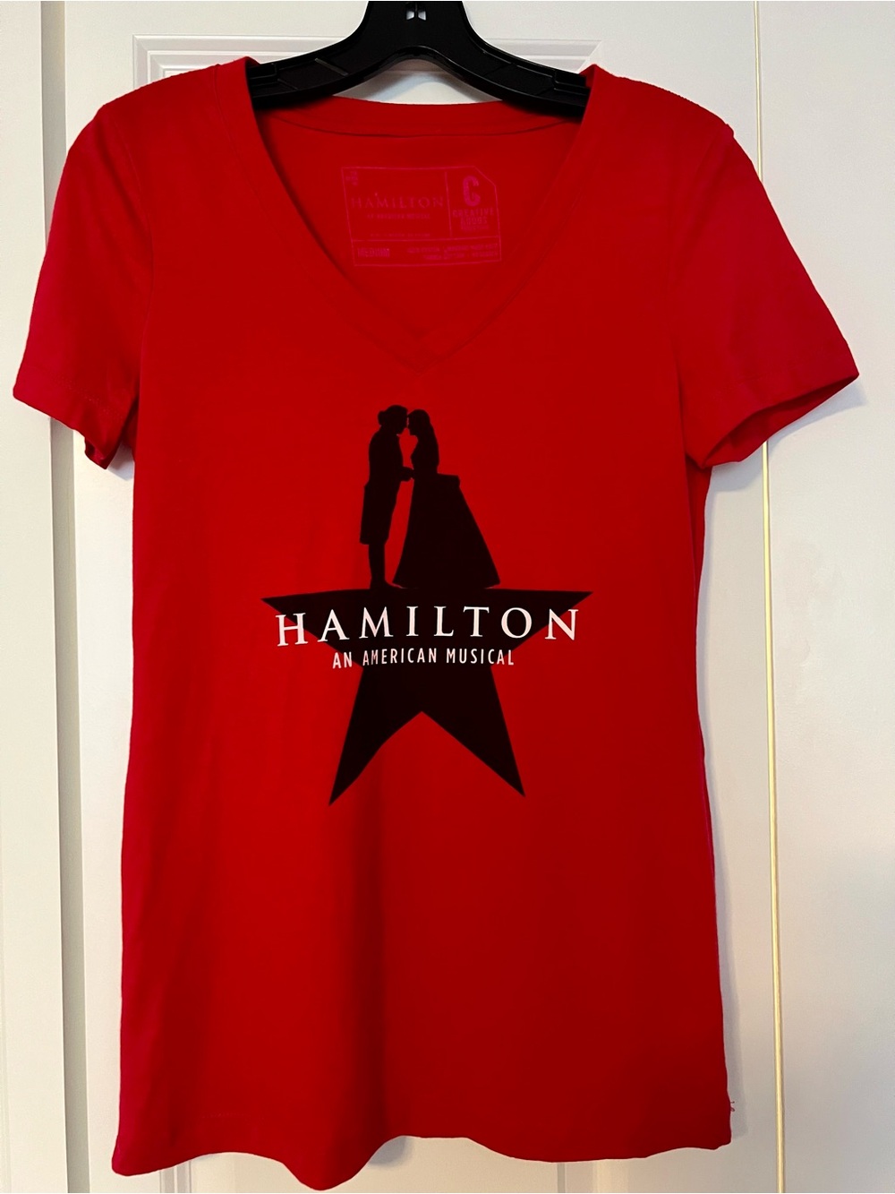 Hamilton Red V-Neck Short Sleeve Graphic Tee